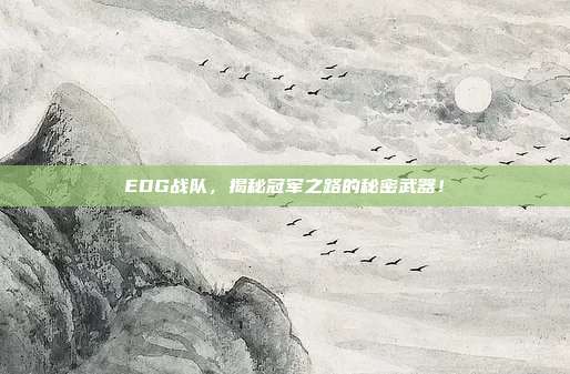 EDG战队，揭秘冠军之路的秘密武器！