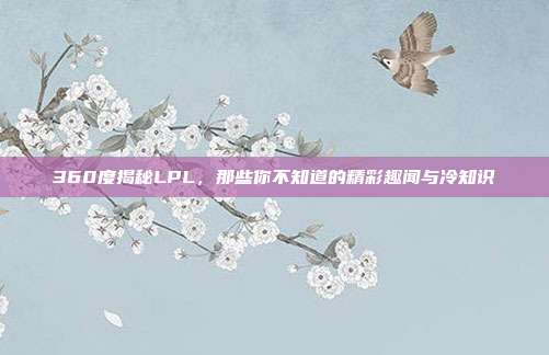 360度揭秘LPL，那些你不知道的精彩趣闻与冷知识