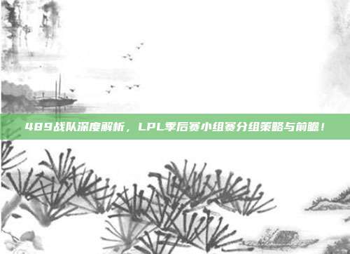 489战队深度解析，LPL季后赛小组赛分组策略与前瞻！